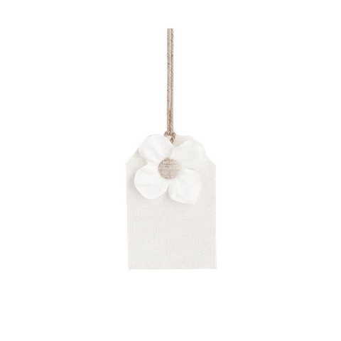 TARGHETTA BIANCA CON FIORE